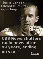 CBS News is shutting down its radio news service after nearly 100 years of operation, ending an era and blaming challenging economic times as the world moves on to digital sources and podcasts. Said longtime CBS News anchor Dan Rather: ''It's another piece of America that is gone.'' When started in September 1927, the service was the precursor to the entire network. Famed broadcaster Edward R. Murrow's rooftop reports during the Nazi bombing of London during World War II kept Americans listening anxiously.